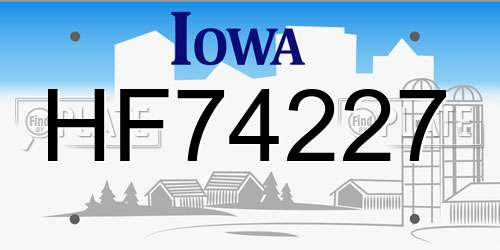 HF74227 Iowa License Plate