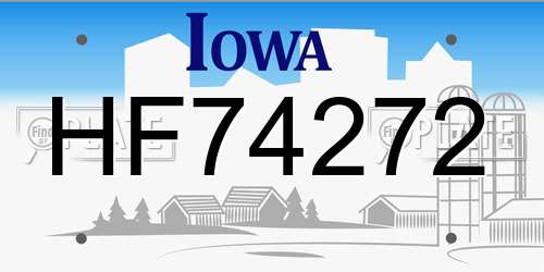 HF74272 Iowa License Plate