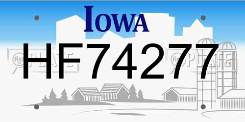 HF74277 Iowa License Plate