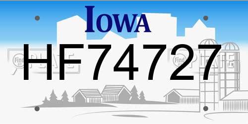 HF74727 Iowa License Plate