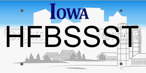 HFBSSST Iowa License Plate