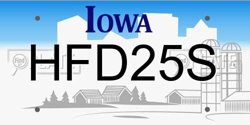 HFD25S Iowa License Plate