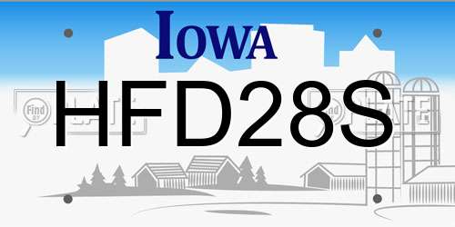 HFD28S Iowa License Plate