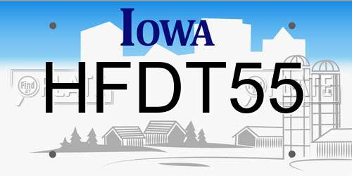 HFDT55 Iowa License Plate