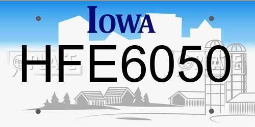 HFE6050 Iowa License Plate