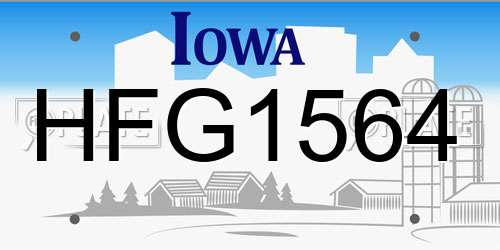 HFG1564 Iowa License Plate