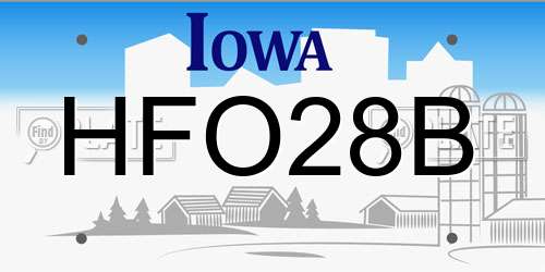 HFO28B Iowa License Plate