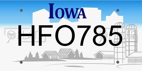 HFO785 Iowa License Plate