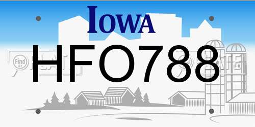 HFO788 Iowa License Plate