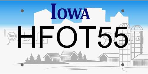 HFOT55 Iowa License Plate