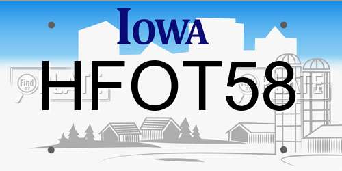 HFOT58 Iowa License Plate