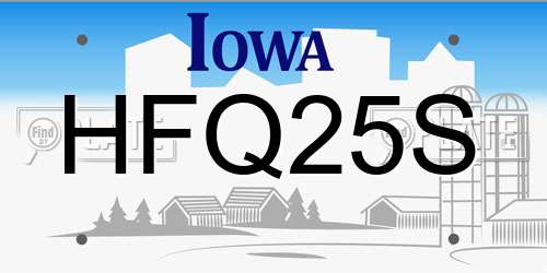 HFQ25S Iowa License Plate