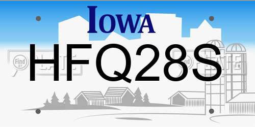 HFQ28S Iowa License Plate