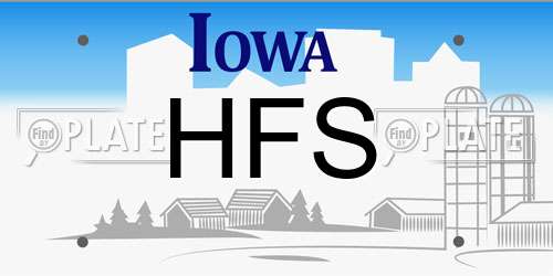 HFS Iowa License Plate