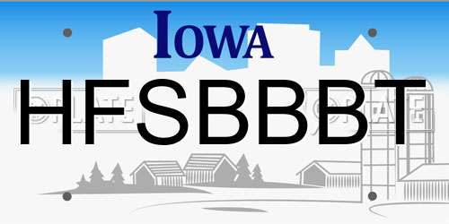 HFSBBBT Iowa License Plate
