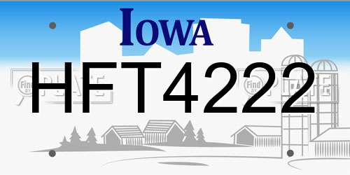 HFT4222 Iowa License Plate