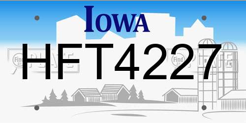 HFT4227 Iowa License Plate
