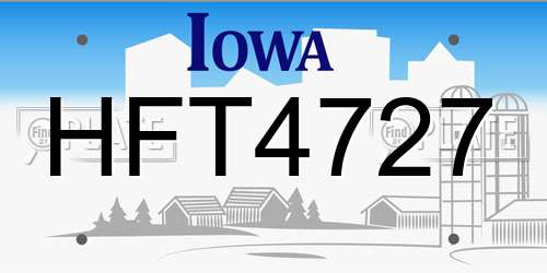 HFT4727 Iowa License Plate