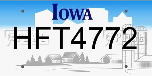 HFT4772 Iowa License Plate