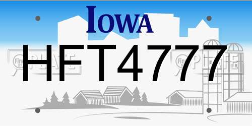 HFT4777 Iowa License Plate