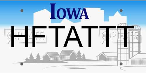 HFTATTT Iowa License Plate