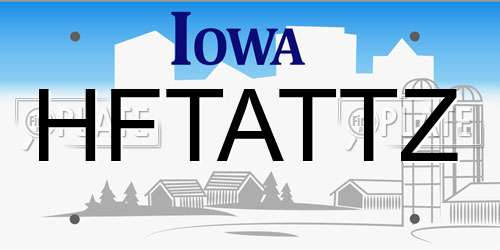 HFTATTZ Iowa License Plate