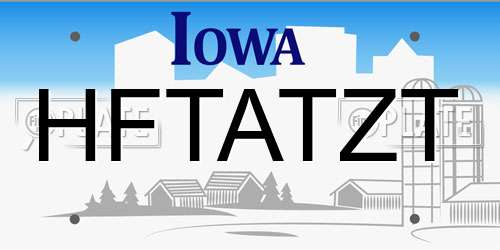 HFTATZT Iowa License Plate