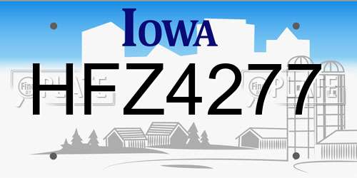 HFZ4277 Iowa License Plate