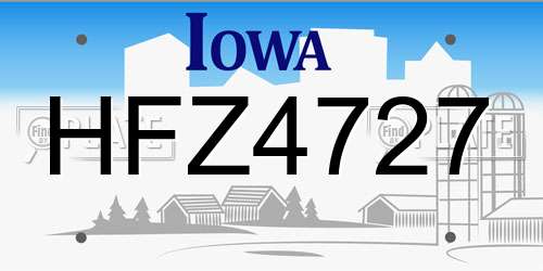 HFZ4727 Iowa License Plate