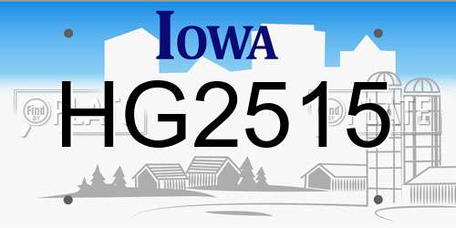 HG2515 Iowa License Plate