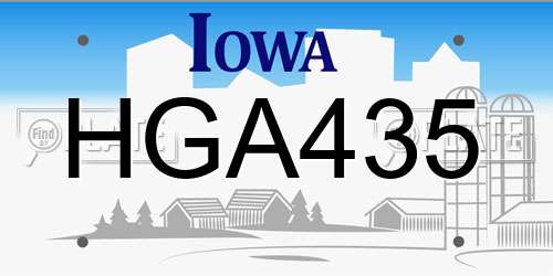 HGA435 Iowa License Plate