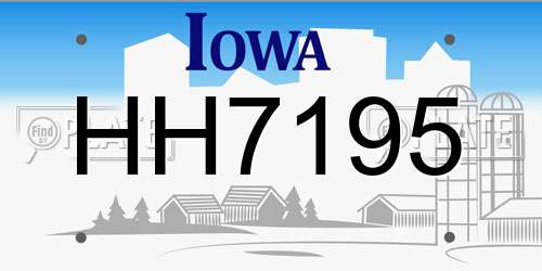 HH7195 Iowa License Plate