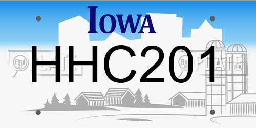 HHC201 Iowa License Plate