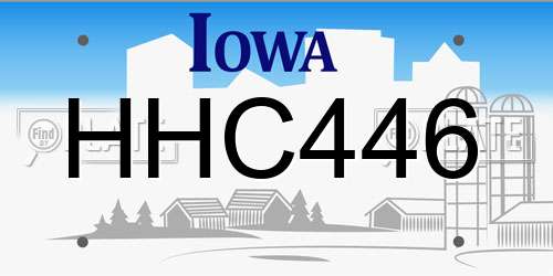 HHC446 Iowa License Plate