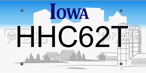HHC62T Iowa License Plate