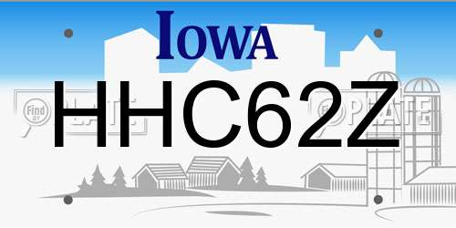 HHC62Z Iowa License Plate