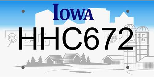 HHC672 Iowa License Plate