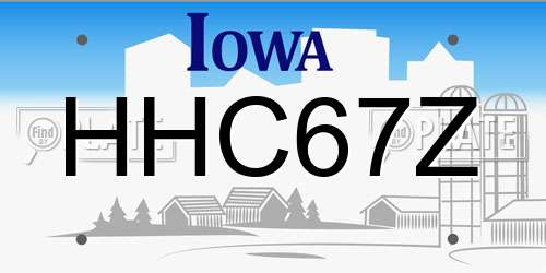 HHC67Z Iowa License Plate