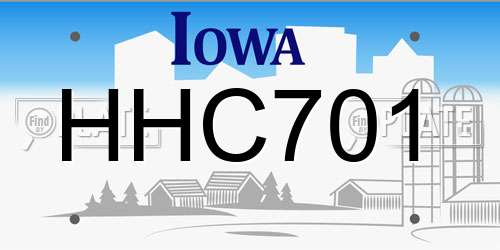 HHC701 Iowa License Plate