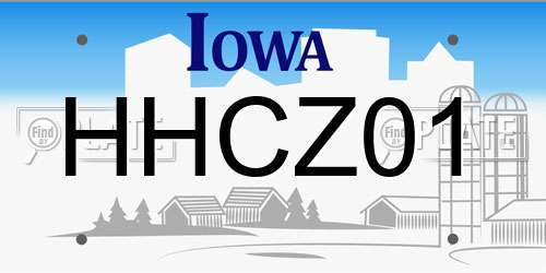 HHCZ01 Iowa License Plate
