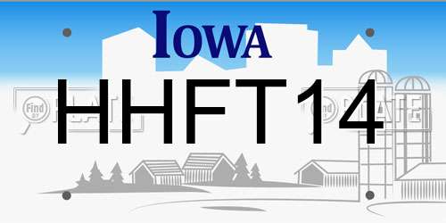 HHFT14 Iowa License Plate