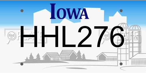 HHL276 Iowa License Plate