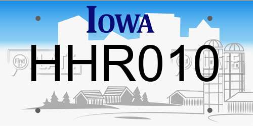 HHR010 Iowa License Plate
