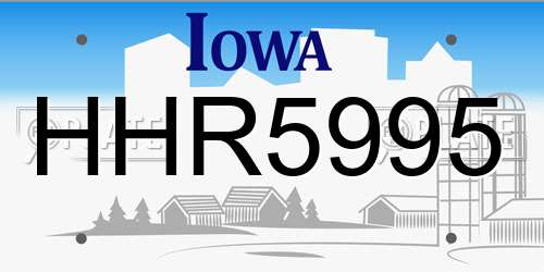 HHR5995 Iowa License Plate