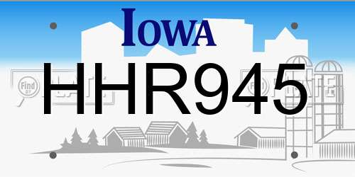 HHR945 Iowa License Plate