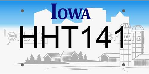 HHT141 Iowa License Plate
