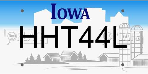 HHT44L Iowa License Plate