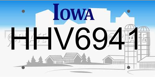 HHV6941 Iowa License Plate
