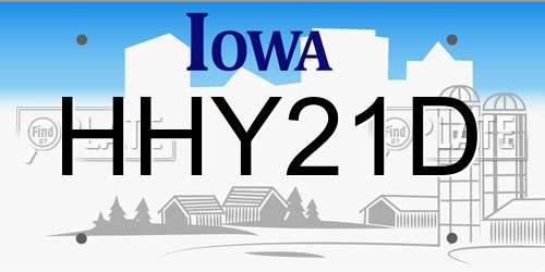 HHY21D Iowa License Plate