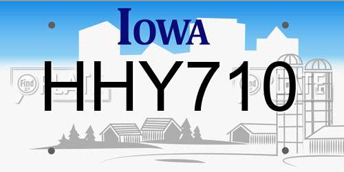 HHY710 Iowa License Plate